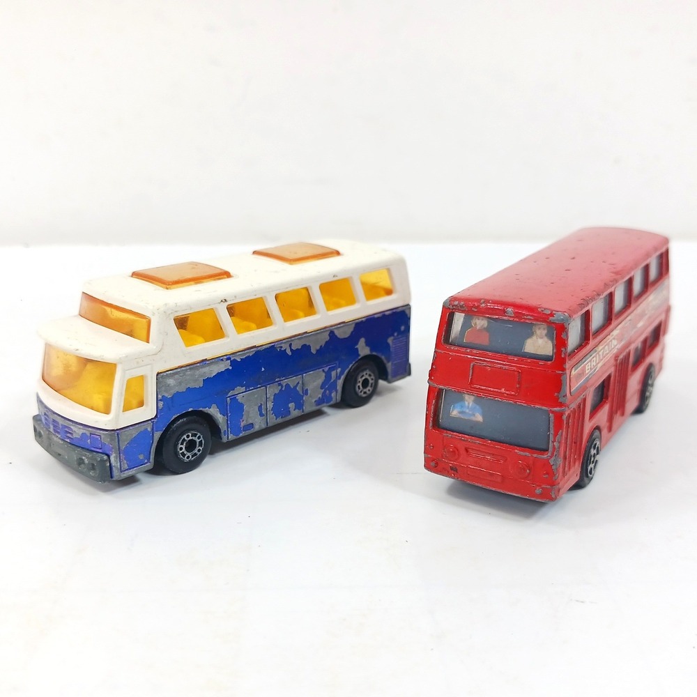Vintage Matchbox Airport Coach & Corgi Daimler London Bus Die-Cast Lot 1977